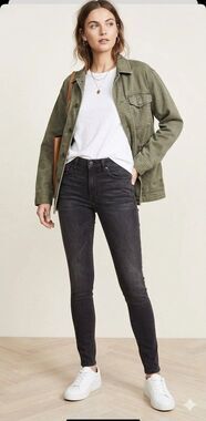 RAG & BONE Black LEGGING Womans 28x29 Distressed Jeans Frayed Raw Hem in NIGHT